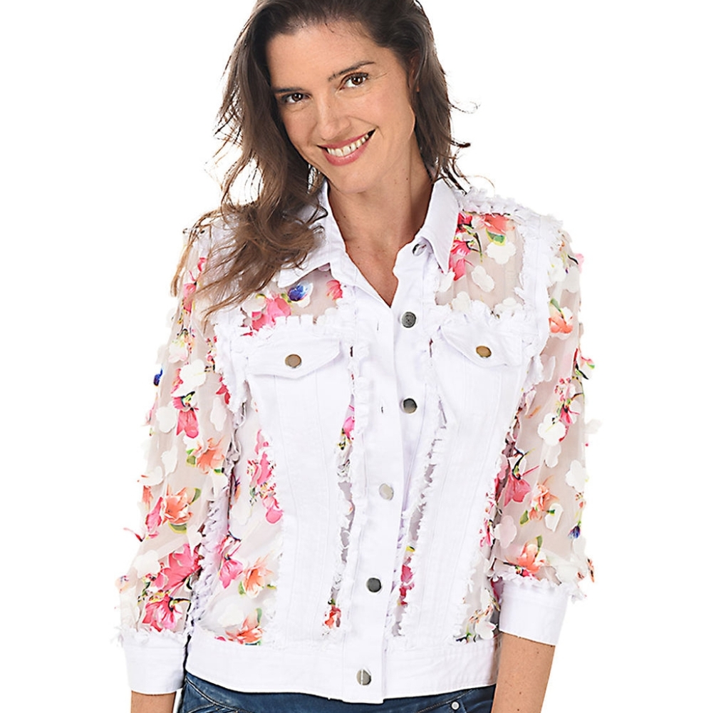 Anthony's Florida AZI Liza sheer denim jacket NWT